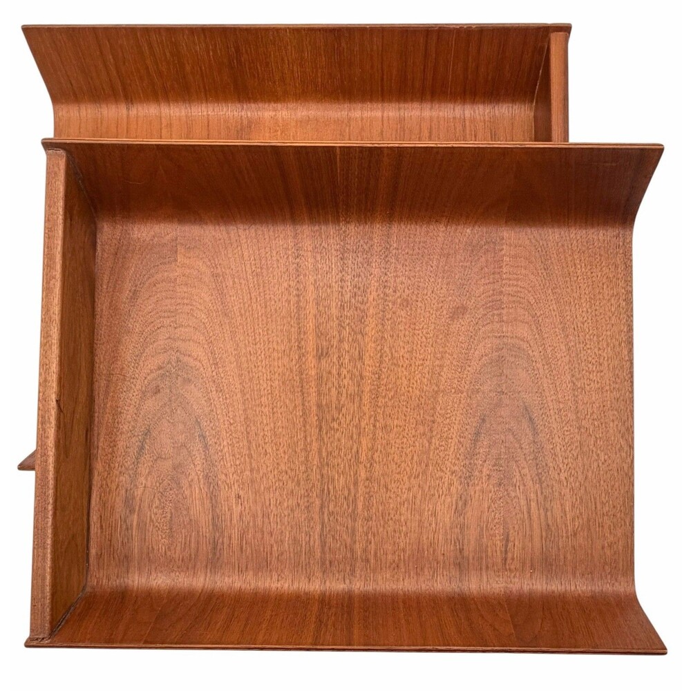 Vintage Knoll International Lot 2 MCM Bentwood Walnut Plywood Office Letter Tray